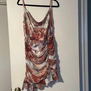 Angelic Print Mesh Mini Dress